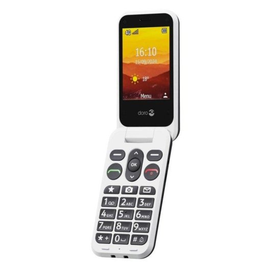 Telefono pieghevole Doro Leva L21 4G 64MB 128MB 2.8" Nero Bianco