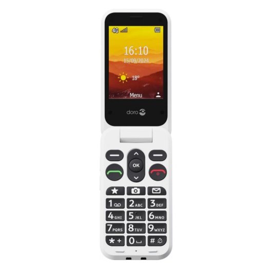 Telefono pieghevole Doro Leva L21 4G 64MB 128MB 2.8" Nero Bianco