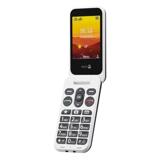 Telefono pieghevole Doro Leva L21 4G 64MB 128MB 2.8" Nero Bianco