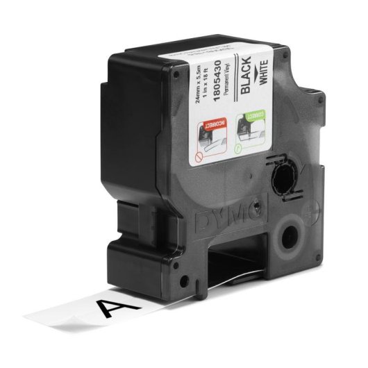 Fita de vinil DYMO Rhino 24 mm x 5,5 m resistente para impressoras