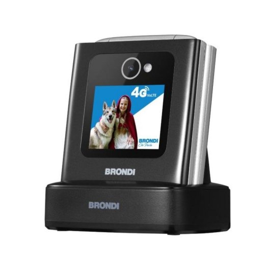Móvil Brondi AMICO TUO 4G Plegable 2.4" Dual SIM Negro Metálico