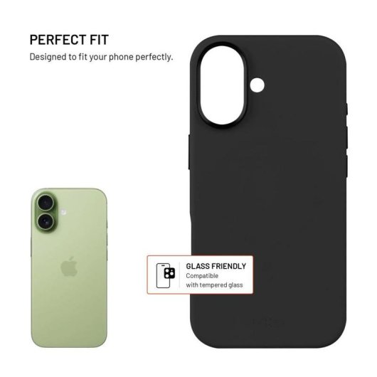 Funda para móvil Fixed MagFlow Cover Silicona Negra Compatible con iPhone 17 6,3"