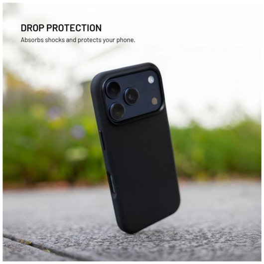 Funda para móvil Fixed MagFlow Cover Silicona Negra Compatible con iPhone 17 6,3"
