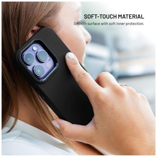 Funda para móvil Fixed MagFlow Cover Silicona Negra Compatible con iPhone 17 Pro Max