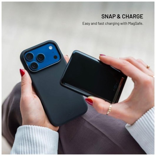 Funda para móvil Fixed MagFlow Cover Silicona Negra Compatible con iPhone 17 Pro Max