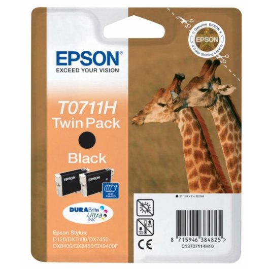 Cartouche d'encre Epson Giraffe Noir T0711H DURABrite Ultra