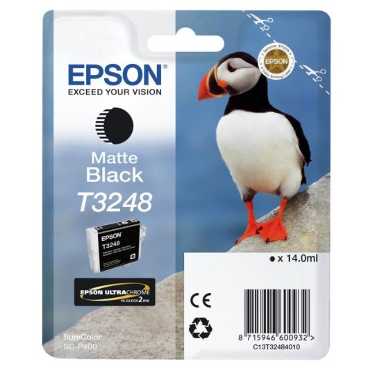 Cartucho de Tinta Epson T3248 Negro Mate Original 14 ml