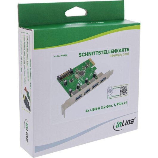 Scheda Controller InLine 76666M PCIe 4x USB 3.2 Gen 1