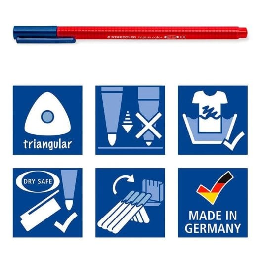 Staedtler Triplus Color - Kit de 10 Canetas de Cor com Ponta de Fibra