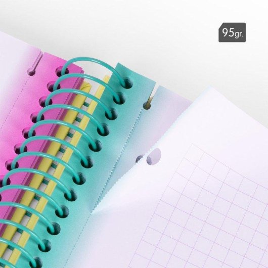 Cuaderno A4 Espiral Tapa Dura Milan Sunset Pack 3 Unidades Turquesa