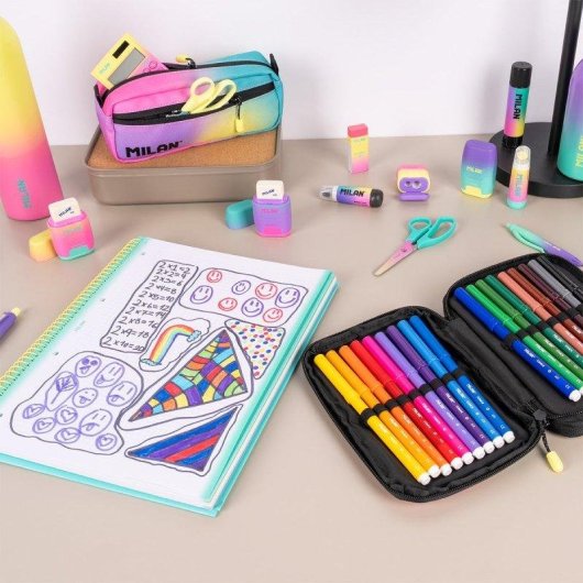 Cuaderno A4 Espiral Tapa Dura Milan Sunset Pack 3 Unidades Turquesa
