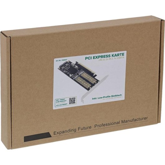 Tarjeta de Interfaz InLine 76660T PCIe a M.2 y mSATA NVMe