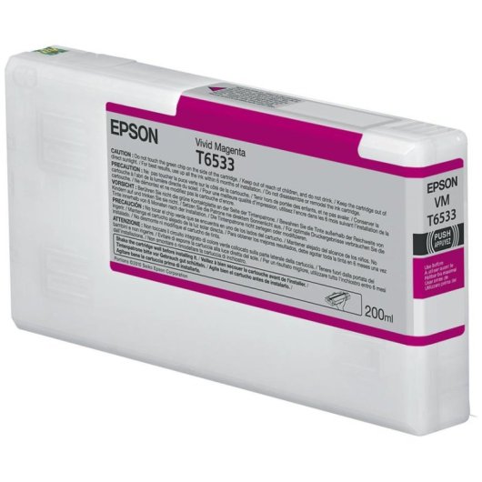 Cartucho Tinta Epson T6533 Magenta Vivo Original 200 ml