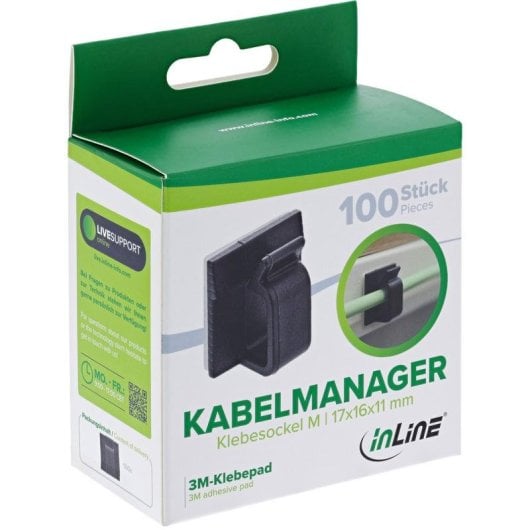 Gancho de soporte para cableado InLine 59971G Universal Nylon Negro