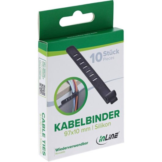 Brida tipo escalera InLine 59972A silicona negro 3 cm