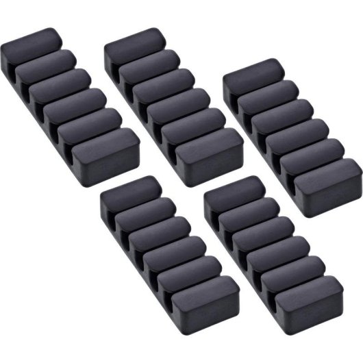 Clip para cable InLine 59971K Universal 5 piezas autoadhesivo negro