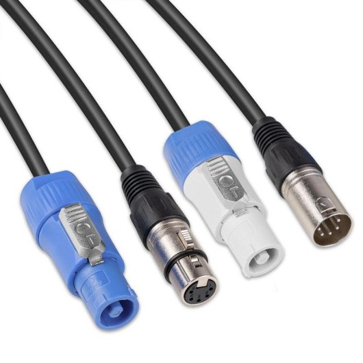 Cable de Señal PD-Connex CX06-0.50 0.5m Schuko XLR Powercon