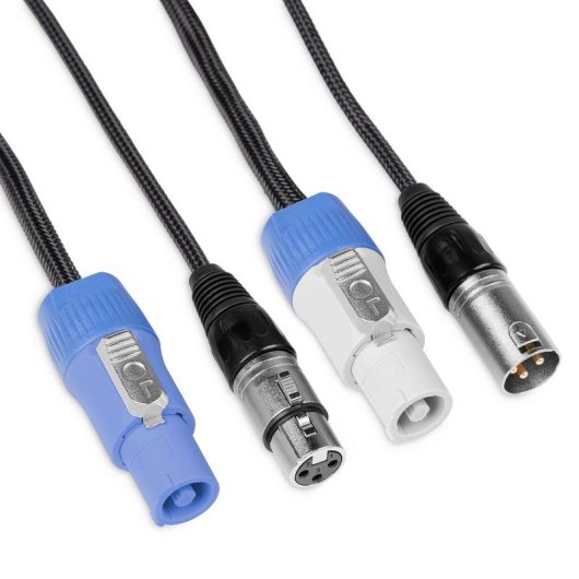 Cable de Señal PD-Connex CX06-0.50 0.5m Schuko XLR Powercon