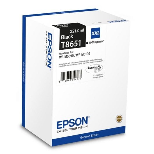 Cartucho Epson T8651 Preto XXL 221 ml 10000 páginas