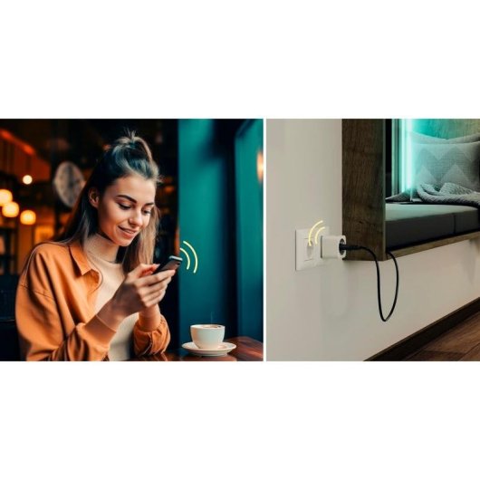 Tomada Inteligente Hama 00176654 Wi-Fi Controlo por voz para casa branca