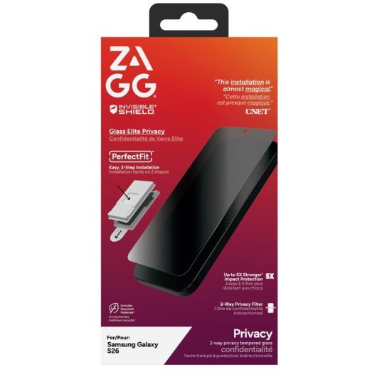 Protége-écran InvisibleShield Glass Elite Privacy Samsung Galaxy S26