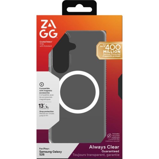 Funda para móvil Zagg Crystal Palace Snap Cover Grapheno Transparente para Samsung Galaxy S26