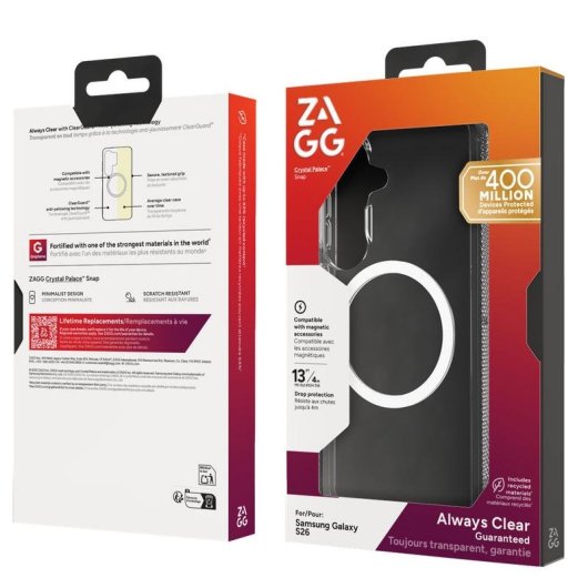 Funda para móvil Zagg Crystal Palace Snap Cover Grapheno Transparente para Samsung Galaxy S26