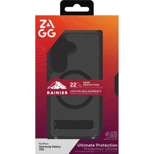 Funda para móvil Zagg Rainier Snap KS Cover Grapheno Noir avec support pour Galaxy S26