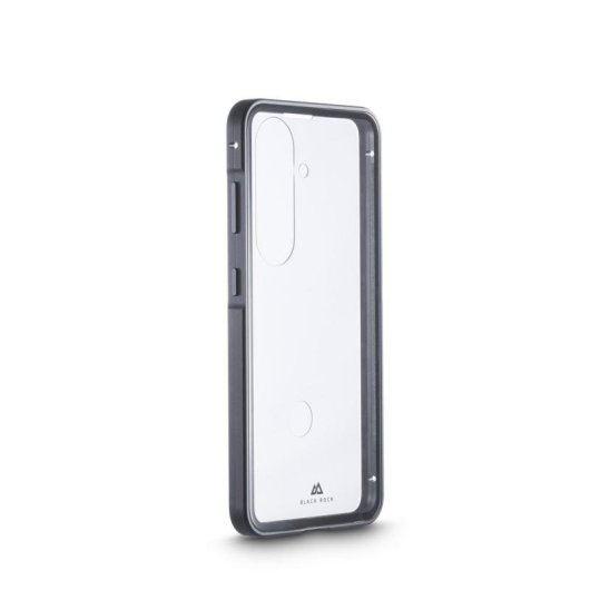 Funda para móvil Black Rock 360° Glass Cover aluminio y cristal negro transparente para Galaxy S26