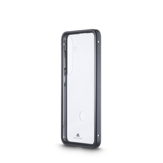 Funda para móvil Black Rock 360° Glass Cover aluminio y cristal negro transparente para Galaxy S26