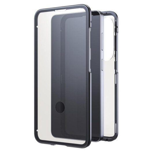 Funda para móvil Black Rock 360° Glass Cover aluminio y cristal negro transparente para Galaxy S26