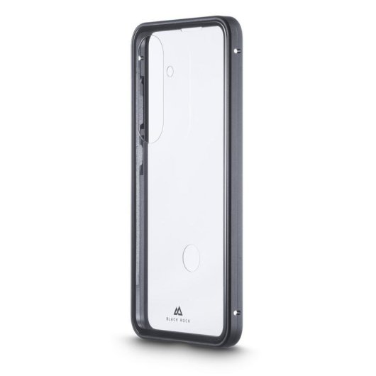 Funda para móvil Black Rock 360° Glass Cover aluminio y cristal negro transparente para Galaxy S26