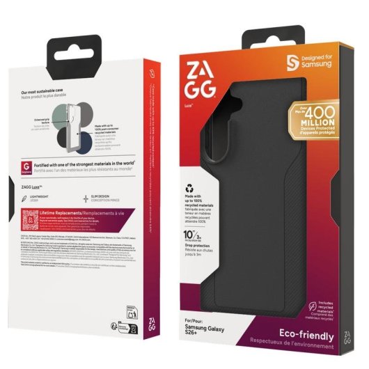 Funda pour mobile Zagg Luxe Cover Graphène Noire protection 3 m pour Galaxy S26+