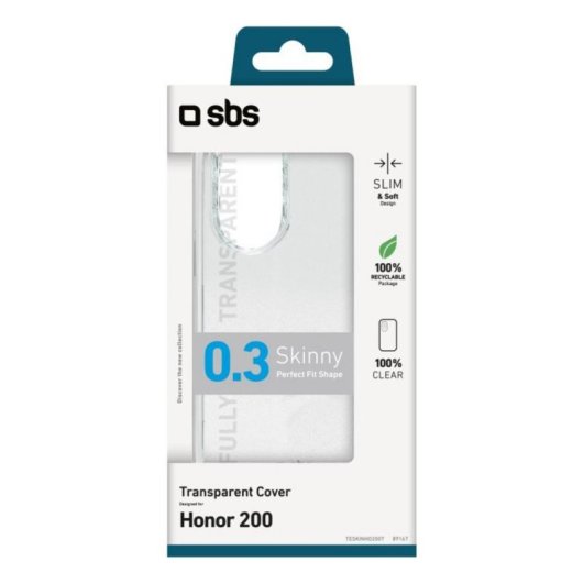 Funda para móvil SBS TESKINHO200T TPU transparente resistente para Honor 200 6,7"
