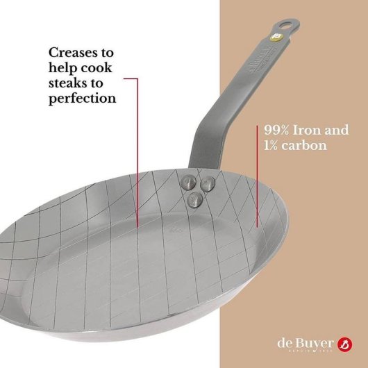 Sartén Parrilla de Buyer 5616.28 Acero Inoxidable 28 cm