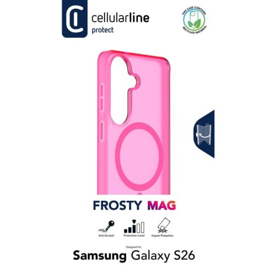 Funda para móvil Cellularline FROSTY MAG Backcover Goma Transparente Magnética para Samsung Galaxy S26