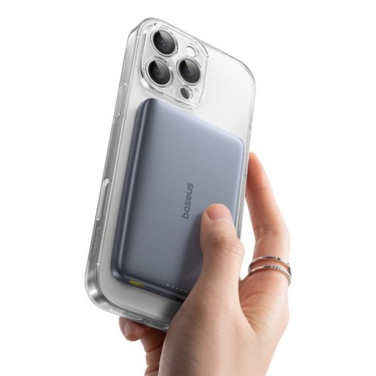 Batería Externa Baseus PicoGo Ultra-Slim Qi2 10000 mAh Cargador Inalámbrico 27 W Gris