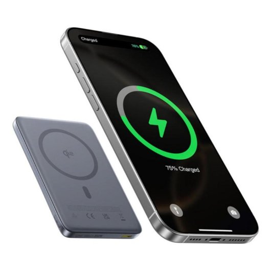 Batería Externa Baseus PicoGo Ultra-Slim Qi2 10000 mAh Cargador Inalámbrico 27 W Gris