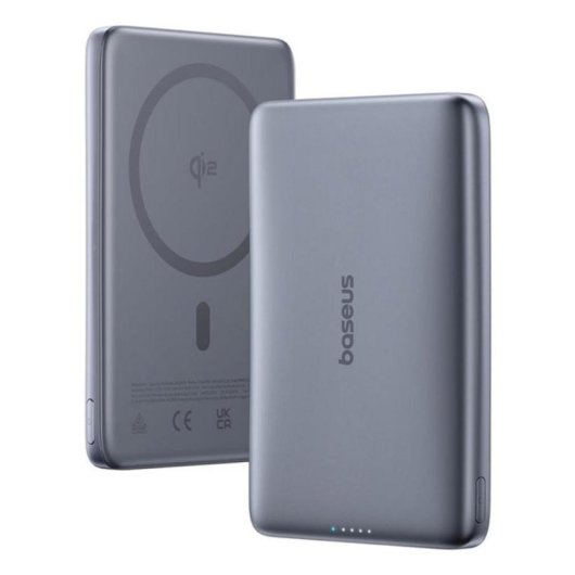 Batería Externa Baseus PicoGo Ultra-Slim Qi2 10000 mAh Cargador Inalámbrico 27 W Gris
