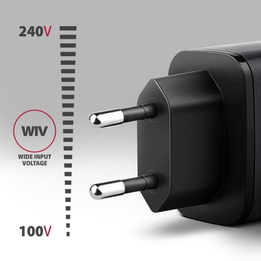 Chargeur Axagon ACU-PQ67D 67W USB-C et USB-A GaN Noir/Gris