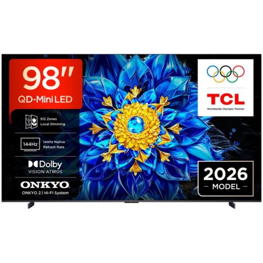TV TCL QD Mini LED P8L 98P8L 98" 4K UltraHD 144Hz Smart TV Google TV HDR10 Dolby Vision