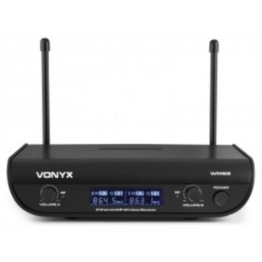 Micrófono Vonyx WM82C XLR inalámbrico con receptor de cuerpo y transmisor portátil