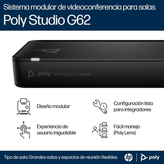 Sistema de videoconferencia Poly Studio G62 4K Ultra HD 10 personas Negro