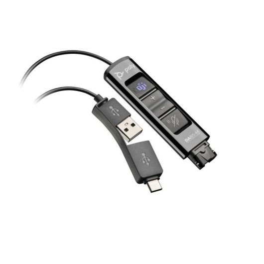 Adaptador Poly DA85-M USB-A y USB-C para auriculares con conexión QD negro