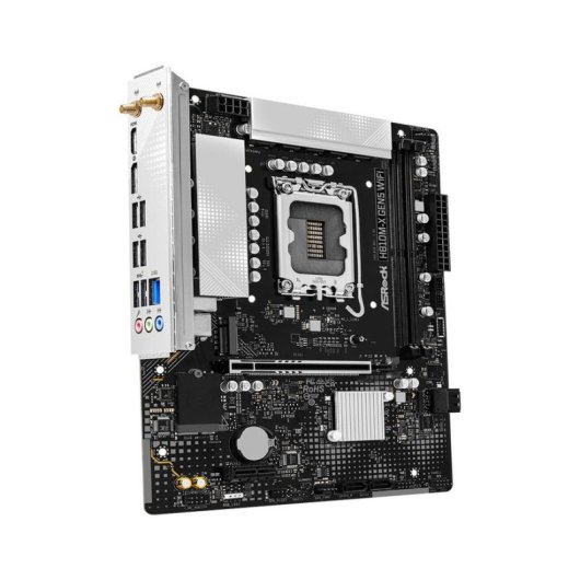 Placa Base AsRock H810M-X Gen5 Intel H810 LGA 1851 DDR5 Micro ATX WiFi 6 2.5GbE M.2 RGB