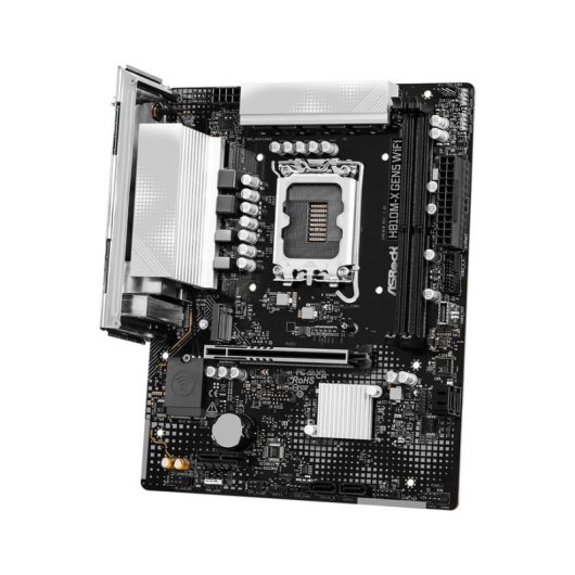 Placa Base AsRock H810M-X Gen5 Intel H810 LGA 1851 DDR5 Micro ATX WiFi 6 2.5GbE M.2 RGB