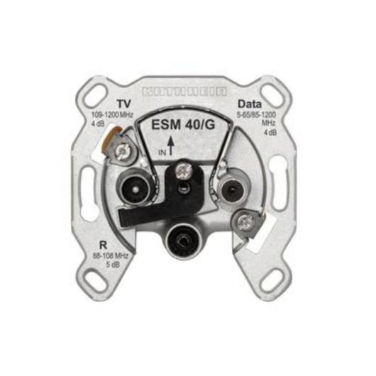 Tomada Inteligente Kathrein ESM 40/G Metálica TV e Rádio 30 mm x 80 mm x 80 mm