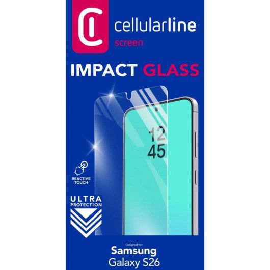 Cristal templado Cellularline Impact Glass Galaxy S26