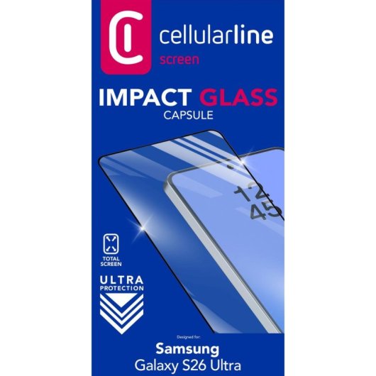 Cristal templado Cellularline Impact Glass Capsule para Samsung Galaxy S26 Ultra