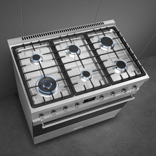 Cocina Smeg Symphony C9GMX2 Independiente Gas 6 Zonas 115 L Clase A